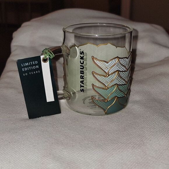 Starbucks 50th Anniversary 2021 Siren Tails Mermaid Glass Mug Limited Edition - Picture 2 of 9